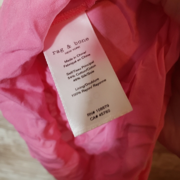 Rag & Bone Pink Silk Cotton Spaghetti Strap Tank Top Womens Summer Rayon Cami - Picture 6 of 6